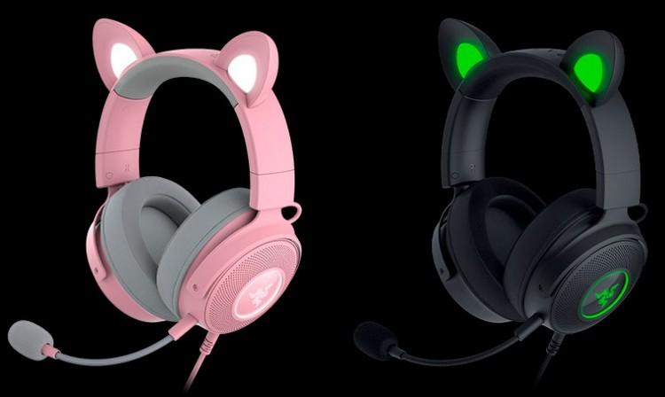 Razer представила гарнитуру Kraken Kitty v2 Pro со сменными кошачьими, медвежьими и кроличьими ушками с RGB-подсветкой